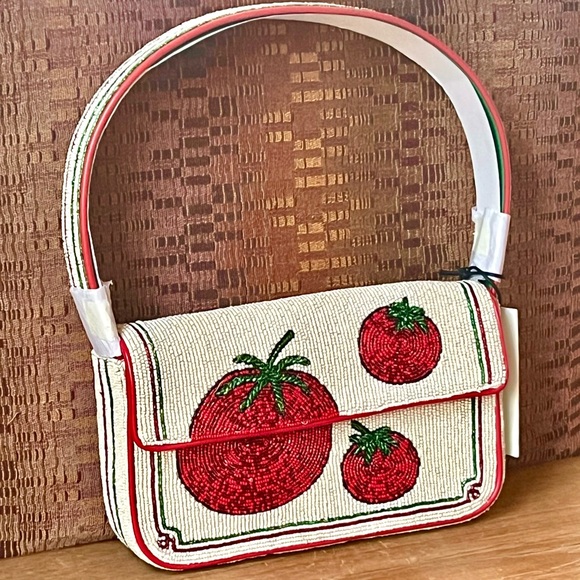 🌺🎉HP🎉🌺 NWT Staud Tommy Shoulder Bag Tomato - Picture 4 of 16